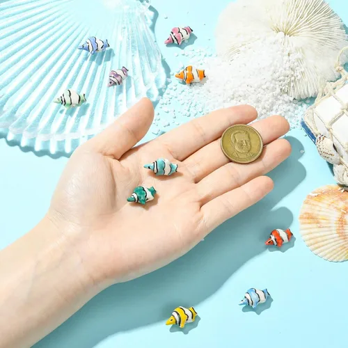 Miniatura 4 de LiQunSweet 10 pcs 10 Colors Handmade Ceramic Porcelain Fish Beads Ocean Animals Spacer Beads for DIY Jewelry Bracelet Necklace Earring Crafts Bag