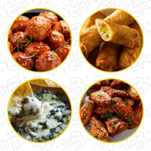 Miniatura 7 de Nostalgia Gameday juego de olla de cocción lenta con calefacción y bandeja giratoria Lazy Susan para servir para fiestas, olla de fondue para salsas