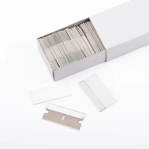 Miniatura 8 de EHDIS 100 cuchillas de afeitar – Cuchillas de afeitar de acero inoxidable con borde recto para rascador de pintura, cortador de caja, uso industrial