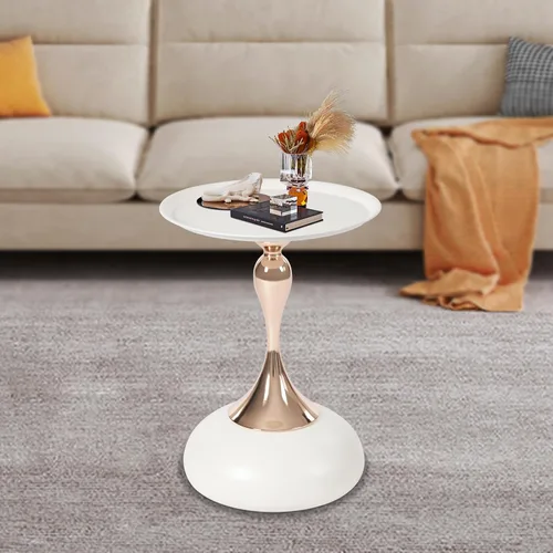 Miniatura 4 de Simple Modern Round Small Drink Mesa, todo el material del metal - Negro