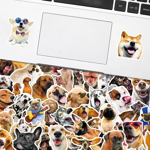 Miniatura 3 de 50 calcomanías para perros, lindas y divertidas calcomanías de perro para niños, adolescentes y adultos, calcomanías de vinilo impermeable
