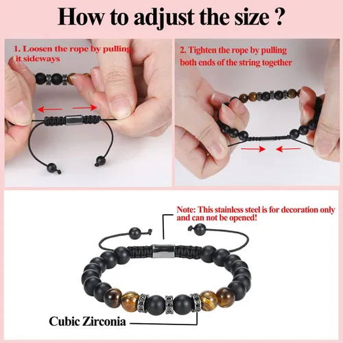 Miniatura 6 de Pulseras de cuentas para hombre, novio, marido, mi hombre, mi amor, hijo, nieto, hermano, aniversario, cumpleaños, graduación, día del padre, regalo