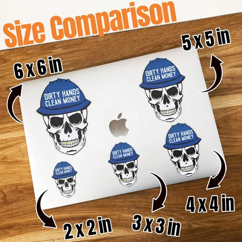 Miniatura 5 de Paquete de 3 calcomanías de vinilo con diseño de calavera mecánica de calavera de 3 pulgadas para caja de herramientas, botella de agua, laptop, 3.0