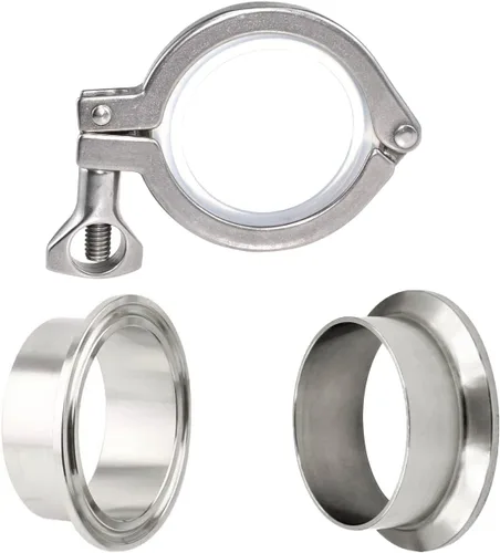 Miniatura 2 de Juego de accesorios sanitarios sanitarios de alta resistencia con tres abrazaderas, incluye accesorio sanitario de 2 pulgadas + abrazadera triple +