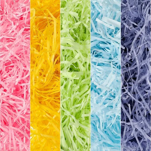 Zonon Cesta de pasto de Pascua de 17 onzas, trituradores de papel de rafia, relleno de papel de rafia, para embalaje de regalo, caza de huevos de
