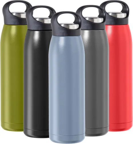 Miniatura 21 de OGGI Freestyle - Botella de agua aislada de acero inoxidable, doble pared aislada al vacío, termo de viaje, 23 onzas (23.0 fl oz), color negro