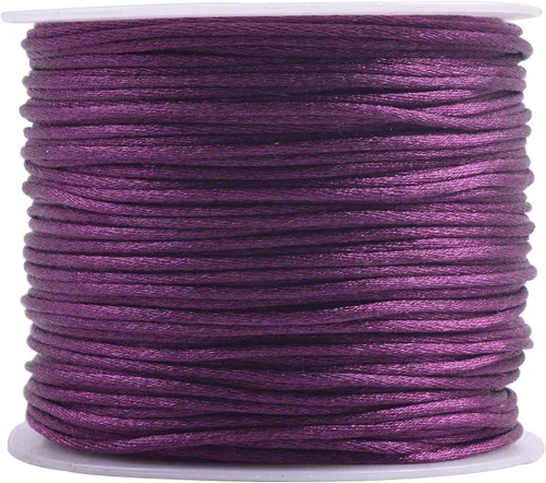 Miniatura 38 de KONMAY 80 Yardas 1.0mm Cordón Rattail de Nylon Satén Seda Trim Hilo para Cuentas para Nudos Chinos, Kumihimo, Trabajo con Cuentas, Macramé, 2-Azul