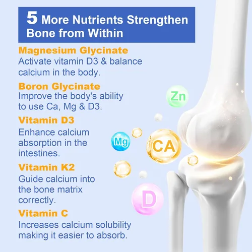 Miniatura 5 de Suplemento AKG de calcio liposomal de 1500 mg con cápsulas blandas de vitamina D3 y K2 para mujeres y hombres│ Alta absorción│Suplementos de calcio