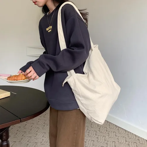 Miniatura 3 de WantGor Bolso de mano de pana para mujeres, bolsos de hombro estilo hobo grandes, bolsos casuales de gran capacidad para compras y trabajo