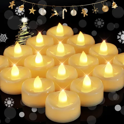 Miniatura 18 de merrynights - Velas LED sin llama, paquete de 12 velas pequeñas a pilas, velas para decoración de fiestas, hogar, bodas y otoño, 1.5 x 1.25 pulgadas