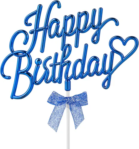 Miniatura 9 de Decoración de pastel de feliz cumpleaños rosa intenso – Cartel de feliz cumpleaños 3D de doble cara para pastel con lazo, idea para decoración