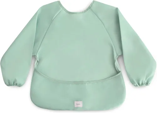 Miniatura 11 de Mushie - Babero de manga larga para bebé, resistente al agua, ajuste ajustable para edades de 6 a 24 meses Azul Check