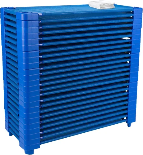 Miniatura 14 de Sprogs Camillas apilables para niños de uso pesado de 40" de largo para guarderías de preescolar, para descanso y siesta, SPG-0232-5-12PK, azul Azul