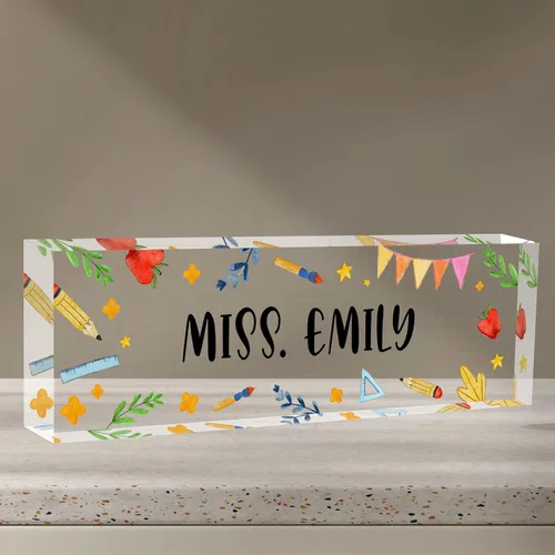 Miniatura 28 de Placa de nombre de escritorio personalizada, regalos personalizados de agradecimiento a los empleados, placa de identificación acrílica