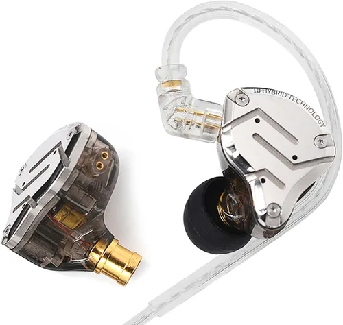 KZ ZS10 Pro Monitor dentro del oído, Auriculares IEM con conductor híbrido 4BA+1DD, Auriculares HiFi para juegos con placa frontal de acero