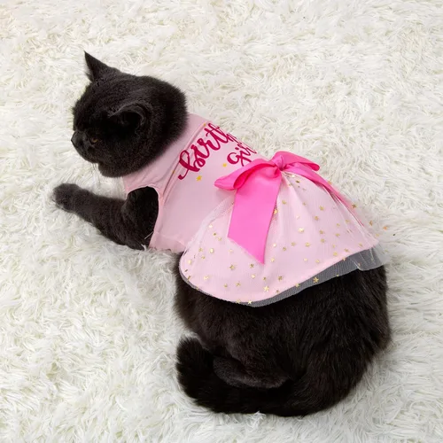 Miniatura 6 de Vestido de tul para perro de cumpleaños para niña, ropa para perro, vestidos de festival de vacaciones, disfraces de fiesta para cachorros, camisas