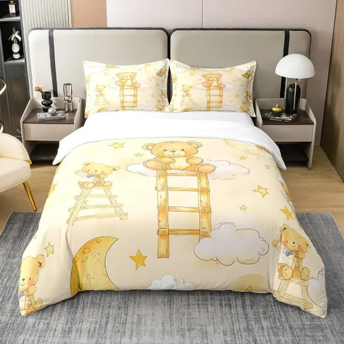 Miniatura 10 de Juego de ropa de cama tamaño King 100% algodón con notas musicales de piano y clave musical, juego de ropa de cama para niños y niñas, diseño retro