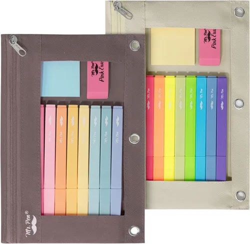 Miniatura 21 de Mr. Pen - Estuche para lápices de 2 piezas - Estuche con cremallera para lápices para carpeta de 3 anillas