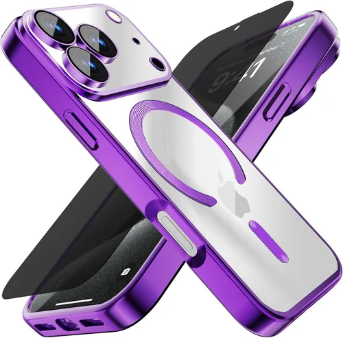 Miniatura 18 de Misscase Funda MagSafe compatible con iPhone 12 Pro Max con protector de lente de cámara, protección completa, funda magnética transparente