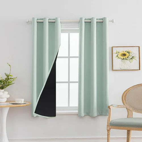 Miniatura 43 de Anytime Juego de 2 paneles de cortinas 100% opacas, con aislamiento térmico para dormitorio, paneles de sombreado completo