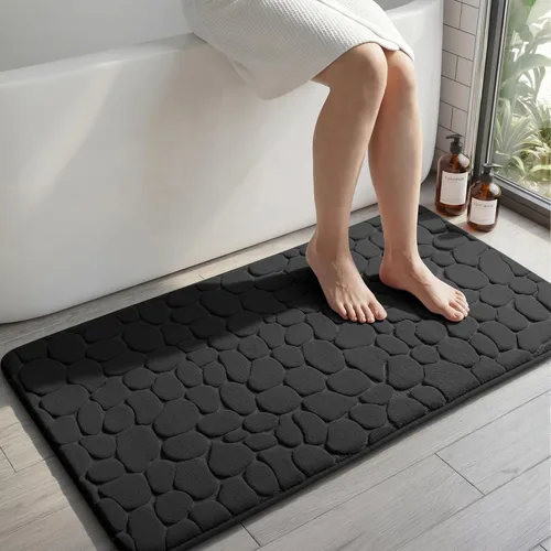 Miniatura 48 de YIHOUSE - Alfombra de espuma viscoelástica para pasillo, alfombras de baño con patrón de adoquín, superabsorbentes, alfombras de baño lavables a