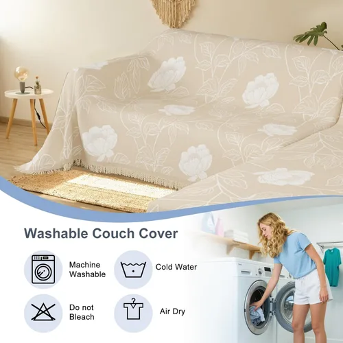 Miniatura 8 de fundas de sofá seccional para sofá seccional 100% impermeable en forma de L, manta protectora para mascotas, 2 piezas, lavable, de felpilla