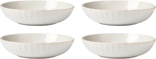 Miniatura 16 de Lenox Juego de vajilla de gres, vajilla francesa de 12 piezas para 4, color blanco perle festoneado, servicio para 4, apto para lavavajillas, juego