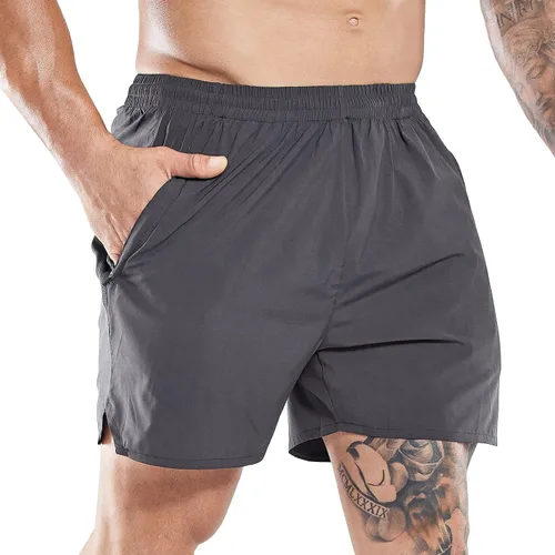 MIER Pantalones cortos de entrenamiento para hombres, pantalones cortos de secado rápido, 5 pulgadas, con bolsillos, ligeros, transpirables.