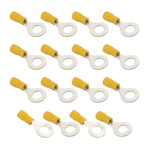 Miniatura 12 de Heyiarbeit 100 Uds AWG22-16 Conectores de terminales de anillo aislado M6 Terminales de anillo eléctrico Conectores de crimpado de alambre rojo