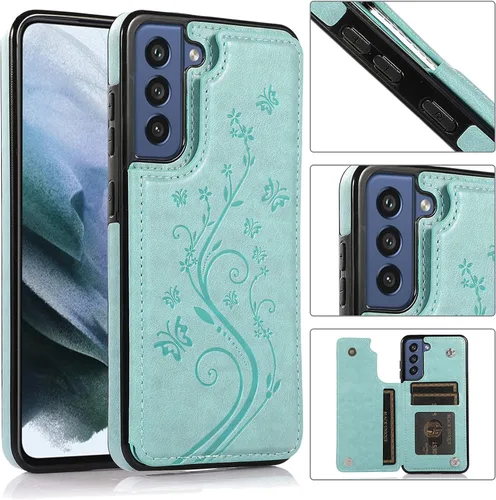 Miniatura 3 de Funda de teléfono para Samsung Galaxy S21 FE Gaxaly S 21 FE 5G con protector de pantalla de vidrio templado, tarjetero con soporte para tarjetero