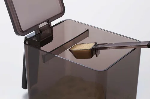 Miniatura 4 de YAMAZAKI Contenedor de especias para el hogar Plástico Grande Almacenamiento de alimentos, negro