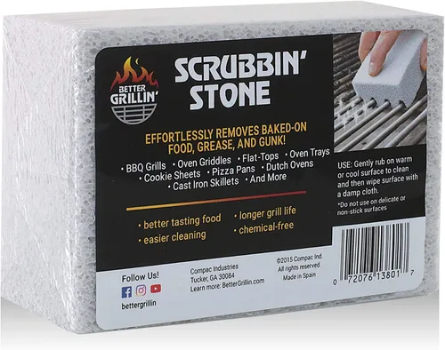 Miniatura 4 de Better Grillin - Limpiador de piedra para parrilla, ladrillo y parrilla, cepillo para parrilla/limpiador de barbacoa para barbacoa, plancha, paquete