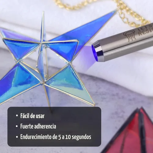 Miniatura 2 de LET'S RESIN Kit de resina para pegar con luz UV, secado y pegado en segundos, 1.06 oz, incluye linterna UV para fusión, pegamento para joyería