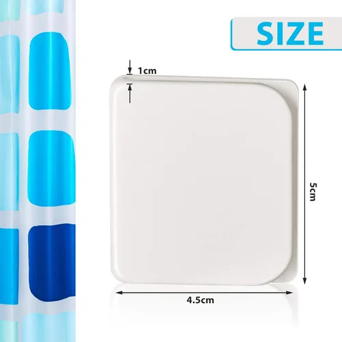 Miniatura 2 de Jetec 2 clips de cortina de ducha para forro, clip autoadhesivo para cortinas de protección contra salpicaduras, soportes de cortina resistentes al