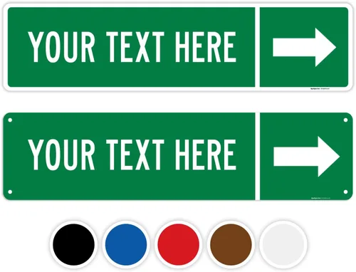 Miniatura 16 de Letrero direccional personalizado, flecha de dirección personalizada para letrero de Navidad, (SI-9583) 18 x 4 pulgadas, ACM, resistente a