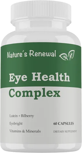 Nature's Renewal Suplemento complejo de salud ocular - Luteína, zeaxantina, licopeno, arándano, ojos de la vista, carotenoides, hierbas de apoyo
