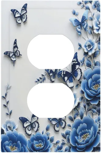 Miniatura 83 de Cubiertas Decorativas para Tomacorrientes Boho Floral Beige Flor y Hoja Botánico 1 Gang Interruptor de Luz Dúplex Placa Cubierta Placas de Boho