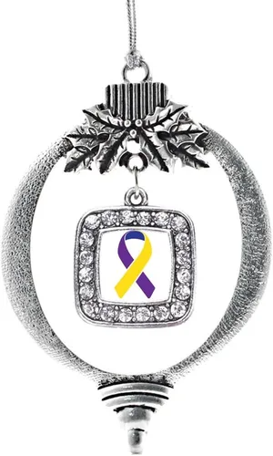 Miniatura 39 de Inspired Silver - Nana púrpura - Adorno de Navidad plateado - Adorno cuadrado para árbol de Navidad con circonita cúbica - Decoración colgante