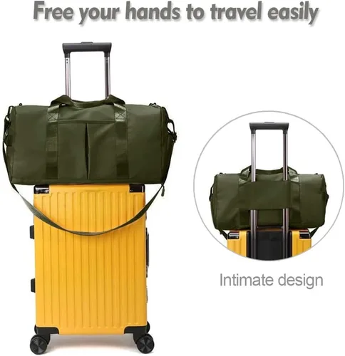 Miniatura 6 de Bolsa de gimnasio pequeña para mujeres y hombres, bolsa de entrenamiento para deportes y escapadas de fin de semana, bolsa de lona impermeable
