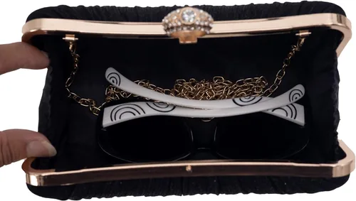 Miniatura 5 de Tukaneeko Bolsos de mano para mujer, bolso cruzado con purpurina, bolso de noche plisado con diamantes de imitación para fiesta, boda, baile
