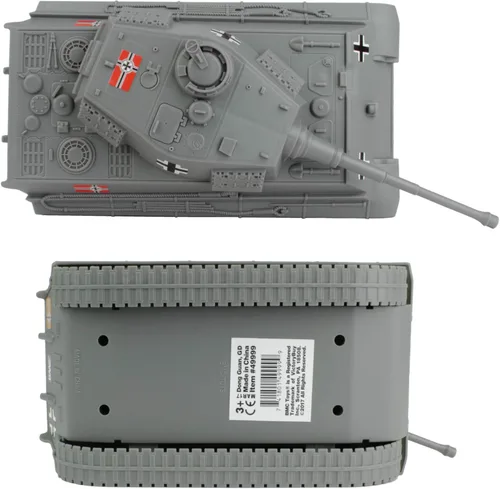 Miniatura 4 de BMC WWII Tanque de juguete gris alemán rey tigre a escala 1:32 para figuras de soldado de hombres del ejército de 2.126 in