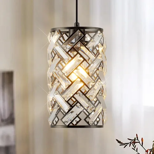 Miniatura 12 de Iluminación colgante negra, lámpara colgante moderna de cristal mini, juego de 3 candelabros ajustables para cocina, isla, comedor, dormitorio