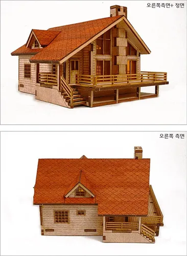 Miniatura 4 de Kit de Modelo de Madera de Escritorio Casa de Jardín A con una Gran Terraza de YOUNGMODELER por Young Modeler