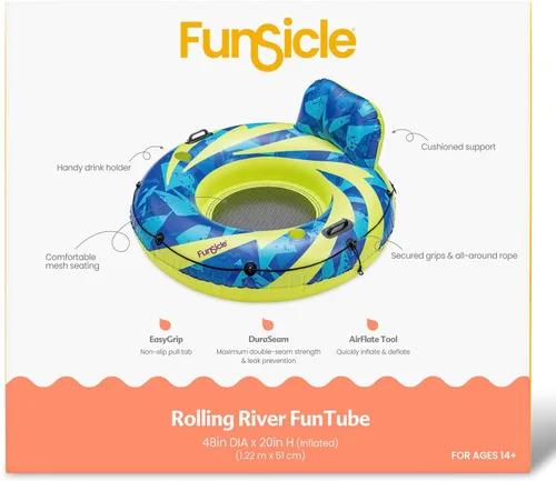 Miniatura 4 de Funsicle FunTube inflable de 48 x 20 pulgadas con 2 portavasos