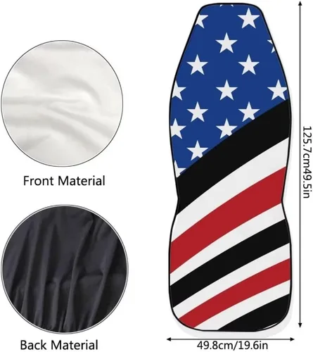 Miniatura 7 de Fundas de asiento de coche con estampado de bandera estadounidense, fundas cómodas para asientos de automóvil, duraderas, ajuste universal