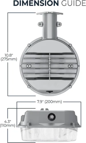 Miniatura 8 de HALO ALB - Luz LED de área de seguridad para exteriores del atardecer al amanecer con 2000 lúmenes, montaje en pared o poste, gris texturizado