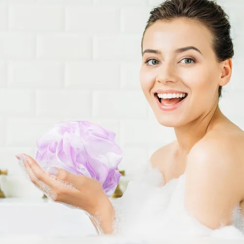 Miniatura 6 de Tbestmax 4 esponjas de baño de malla, exfoliantes, para todo el cuerpo, para la ducha, 60g/unidad - 4
