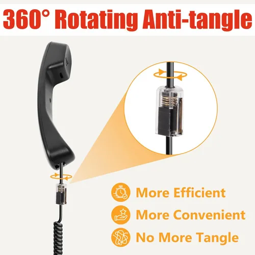 Miniatura 4 de Uvital Desenredador de cable para teléfono celular, 1 paquete de cable de teléfono fijo de 8 pies sin enrollar (1.2 pies en espiral) y 1 paquete