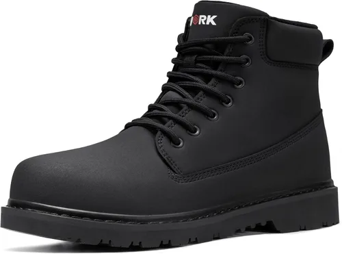 LARNMERN Botas de trabajo con punta suave para hombre, impermeables, antideslizantes, para senderismo, tácticas, para motocicleta, botas Chukka de 6