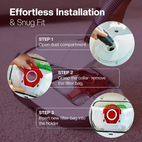 Miniatura 7 de 16 Bolsas para Aspiradora [Reemplaza Miele FJM] – Compatible con Miele [Serie Completa C1, Compact C1 y C2] – incl. 4 Filtros de Motor y Escape